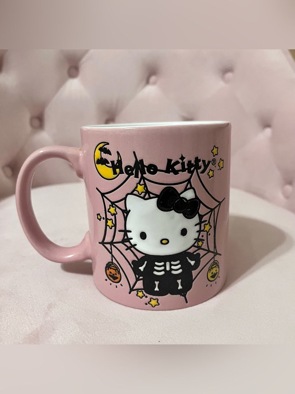Hello Kitty Halloween Skeleton Mug Pink
